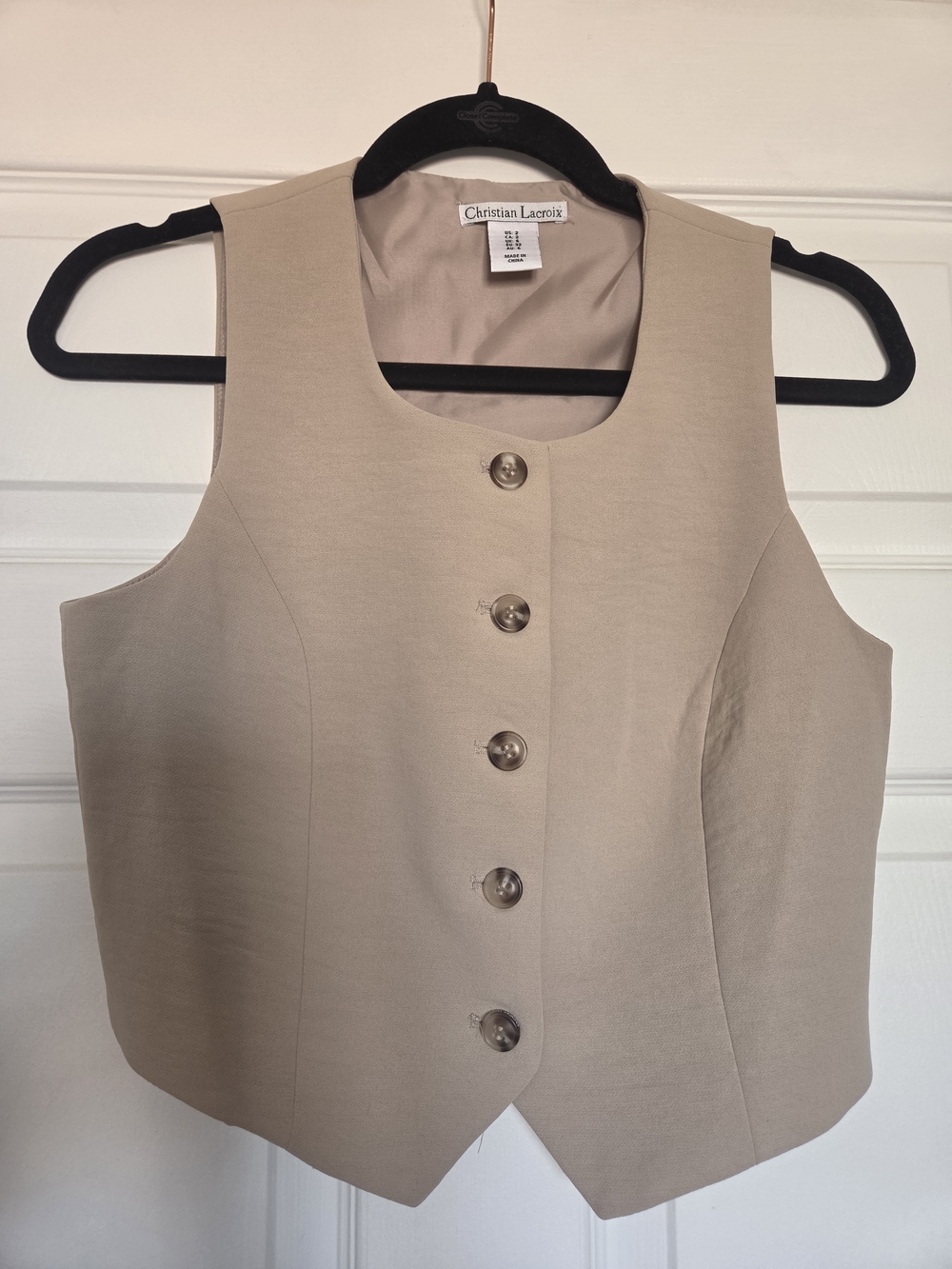 Christian Lacroix Blush Beige Lined Vest